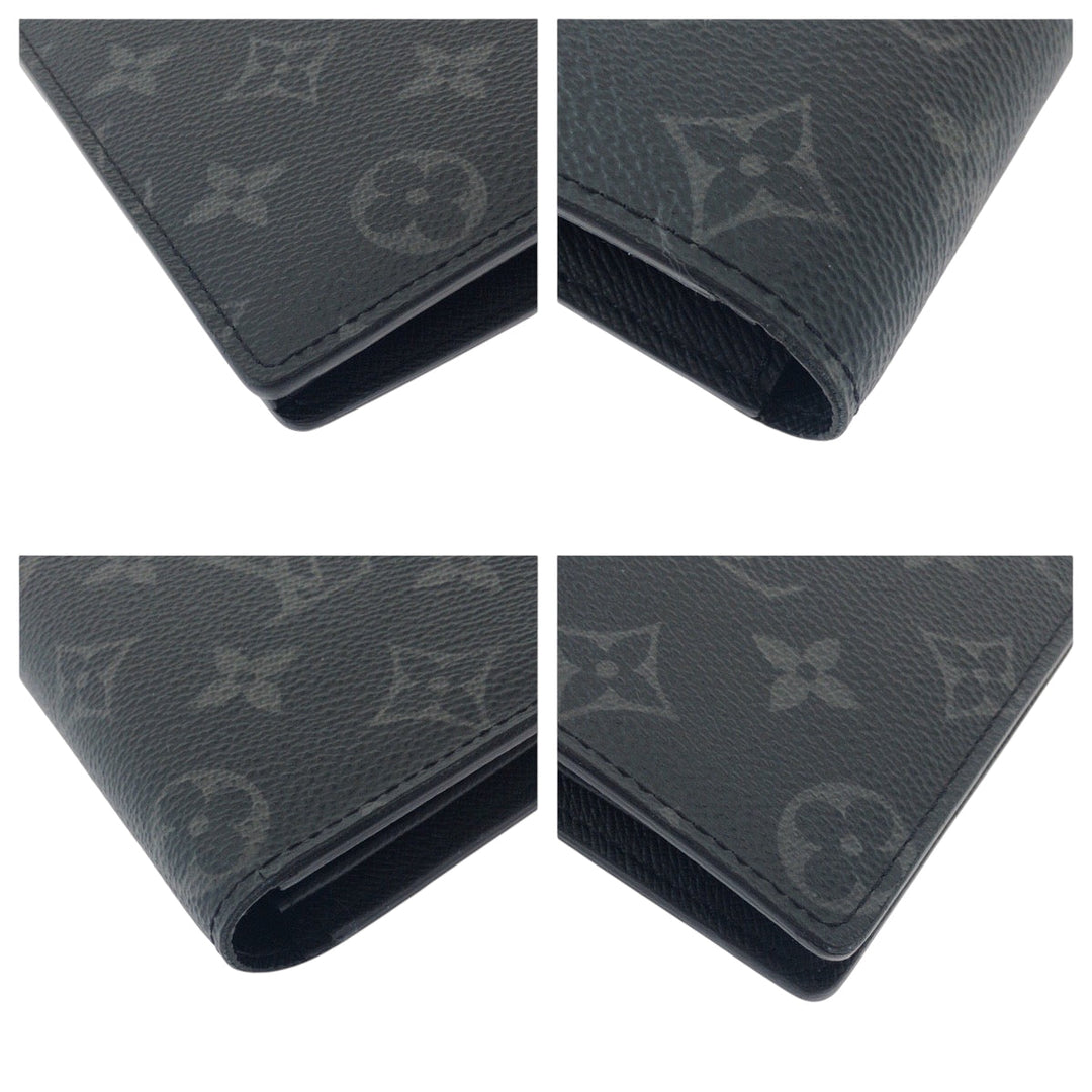 LOUIS VUITTON Long Wallet Purse M61697 PVC black Monogram Eclipse Portefeuille Braza