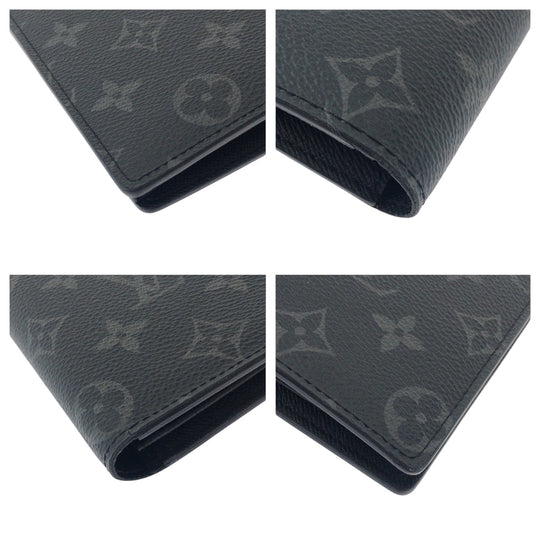 LOUIS VUITTON Long Wallet Purse M61697 PVC black Monogram Eclipse Portefeuille Braza
