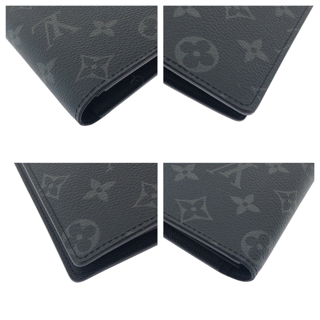 LOUIS VUITTON Long Wallet Purse M61697 PVC black Monogram Eclipse Portefeuille Braza