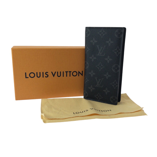LOUIS VUITTON Long Wallet Purse M61697 PVC black Monogram Eclipse Portefeuille Braza