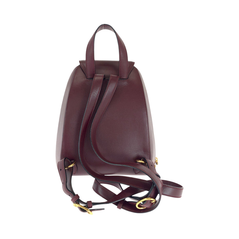 CARTIER Backpack leather wine-red Must Line