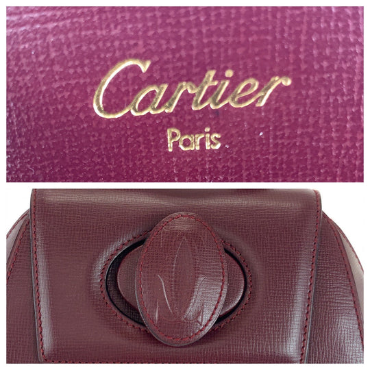 CARTIER Backpack leather wine-red Must Line
