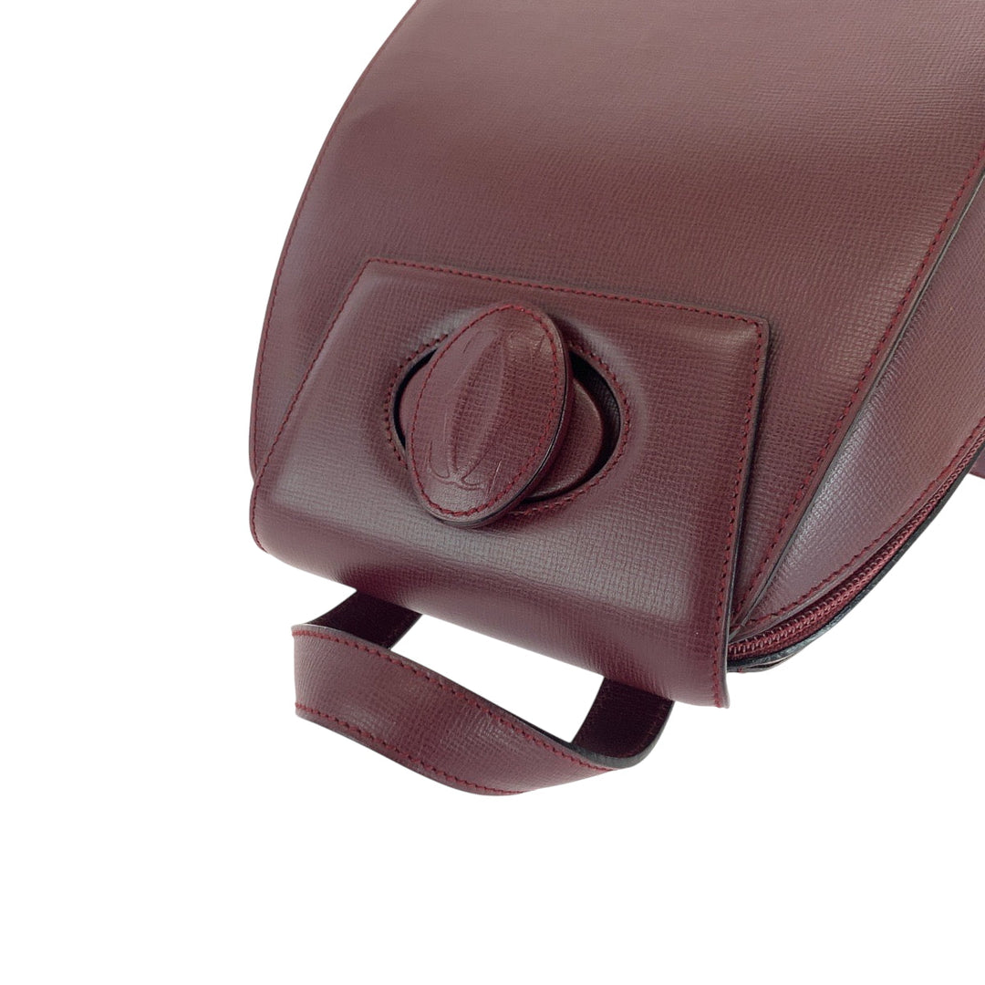 CARTIER Backpack leather wine-red Must Line