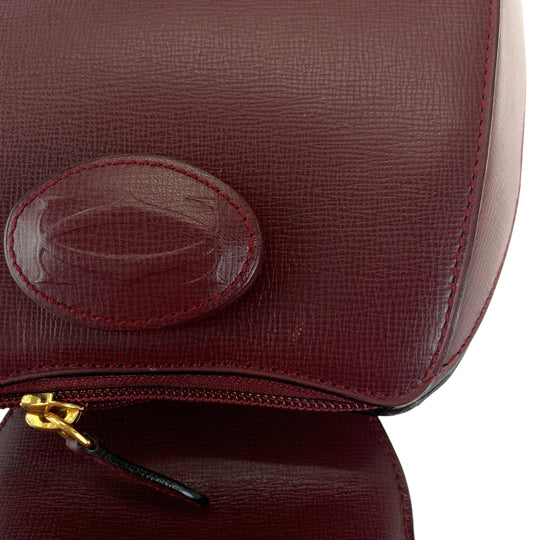 CARTIER Backpack leather wine-red Must Line