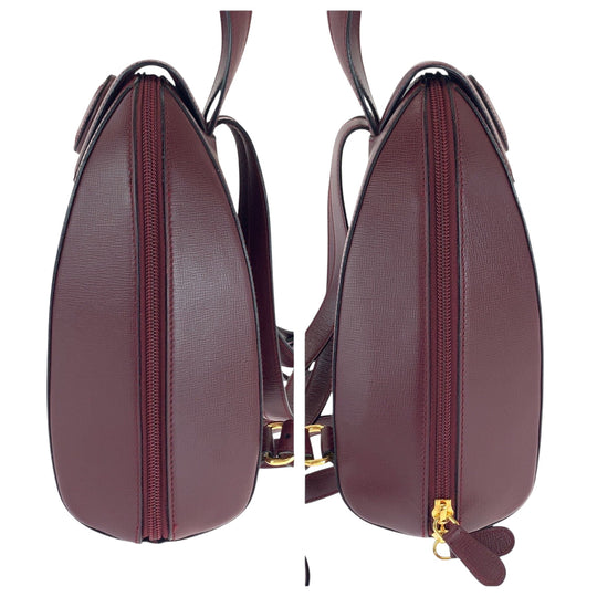 CARTIER Backpack leather wine-red Must Line