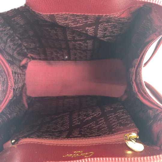 CARTIER Backpack leather wine-red Must Line