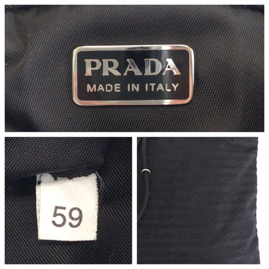 PRADA Shoulder Bag Nylon, Leather black Shoulder Bag pochette Women Used Authentic
