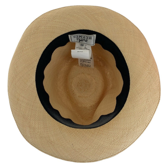 HERMES hat straw beige Panama hat 56