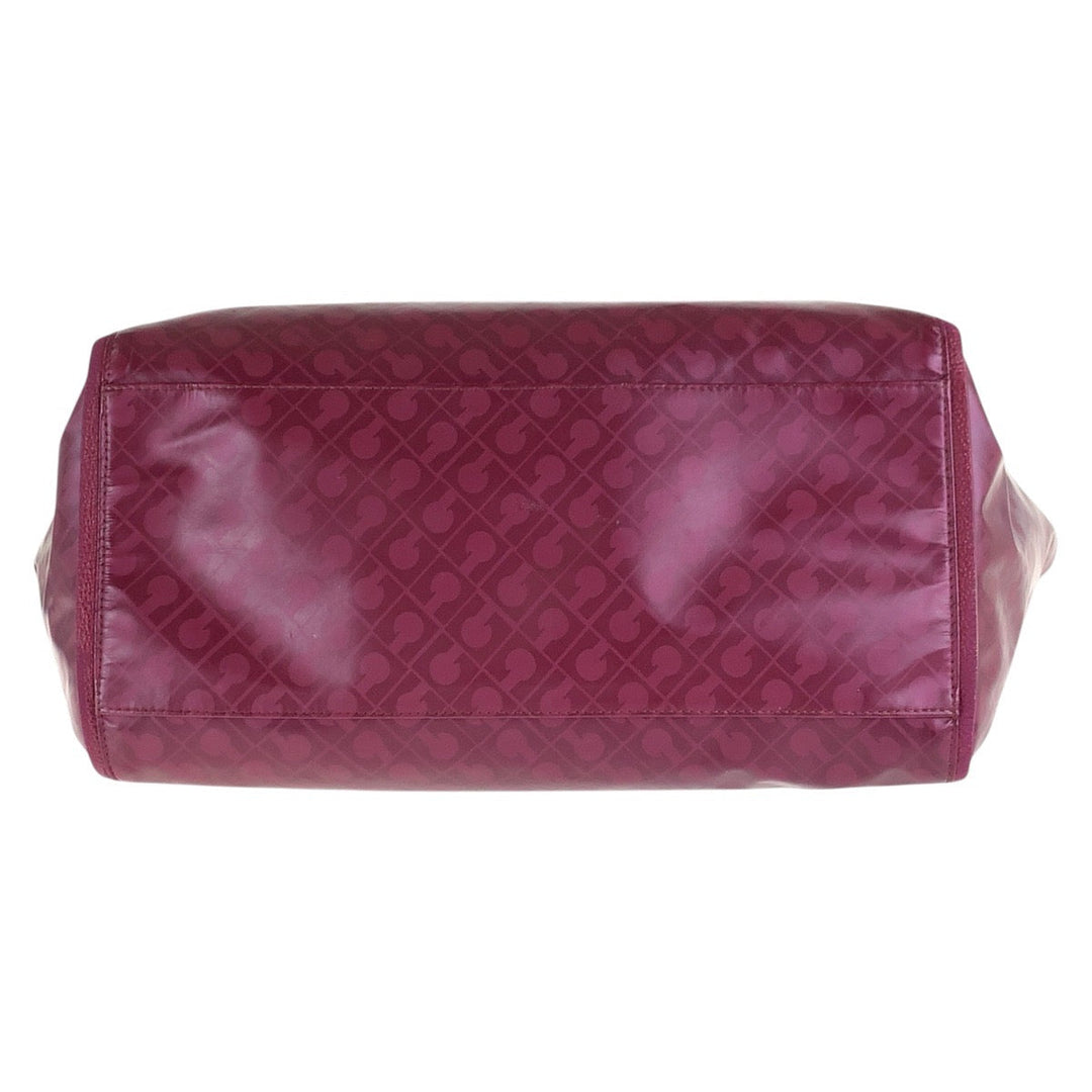 GHERARDINI Tote Bag Nylon Wine Red Bordeaux Gold Metal Softy