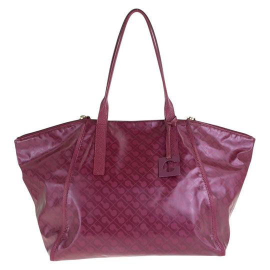 GHERARDINI Tote Bag Nylon Wine Red Bordeaux Gold Metal Softy