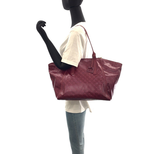 GHERARDINI Tote Bag Nylon Wine Red Bordeaux Gold Metal Softy