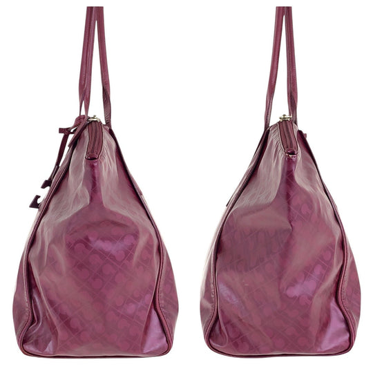 GHERARDINI Tote Bag Nylon Wine Red Bordeaux Gold Metal Softy