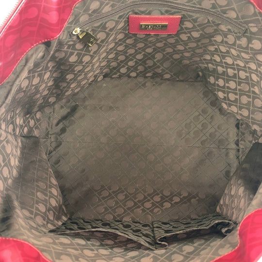 GHERARDINI Tote Bag Nylon Wine Red Bordeaux Gold Metal Softy