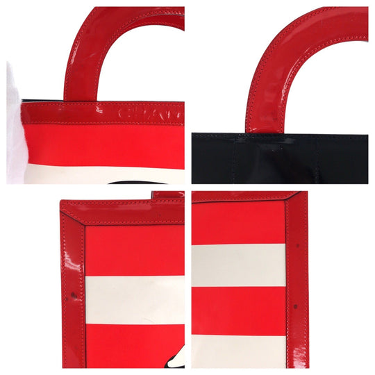 CHANEL Tote Bag enamel Red Chocolate Bar Mademoiselle Coco Chanel