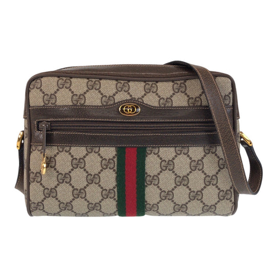 GUCCI Shoulder Bag 65 02 004 GG Supreme canvas, leather Brown Shoulder Bag pochette Sherry Line Old Gucci Women Used Authentic