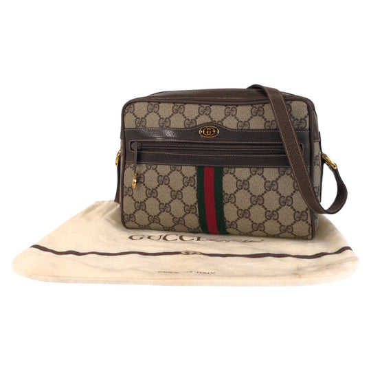 GUCCI Shoulder Bag 65 02 004 GG Supreme canvas, leather Brown Shoulder Bag pochette Sherry Line Old Gucci Women Used Authentic