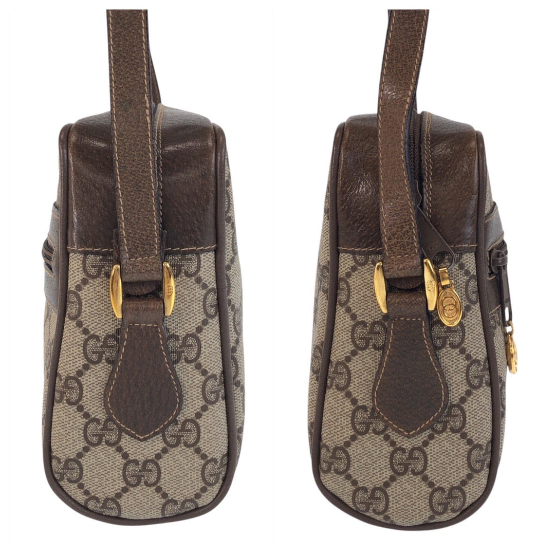 GUCCI Shoulder Bag 65 02 004 GG Supreme canvas, leather Brown Shoulder Bag pochette Sherry Line Old Gucci Women Used Authentic