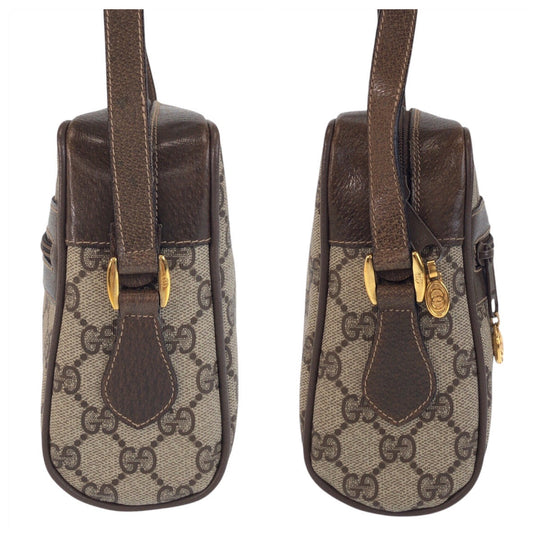 GUCCI Shoulder Bag 65 02 004 GG Supreme canvas, leather Brown Shoulder Bag pochette Sherry Line Old Gucci Women Used Authentic