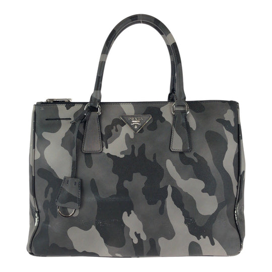 PRADA Handbag leather khaki Saffiano Camouflage Triangle With logo