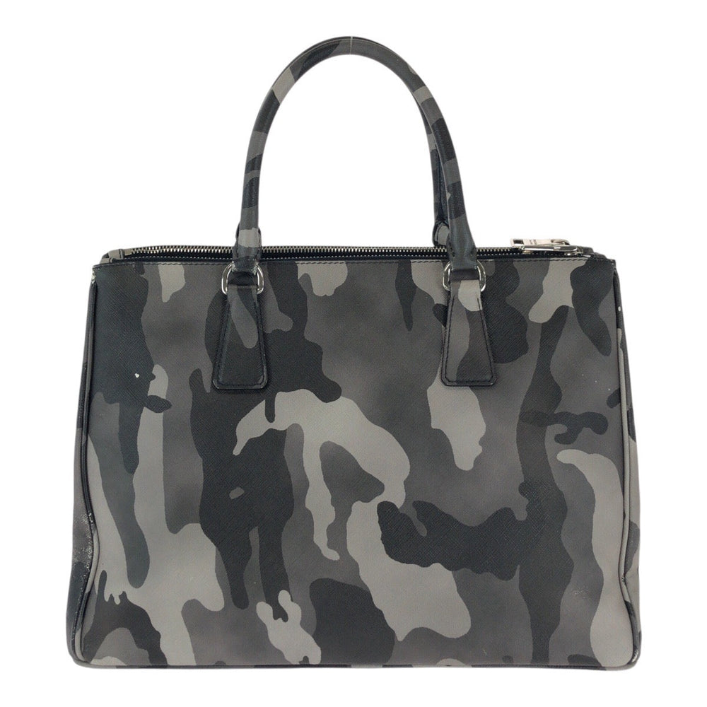 PRADA Handbag leather khaki Saffiano Camouflage Triangle With logo