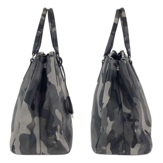 PRADA Handbag leather khaki Saffiano Camouflage Triangle With logo