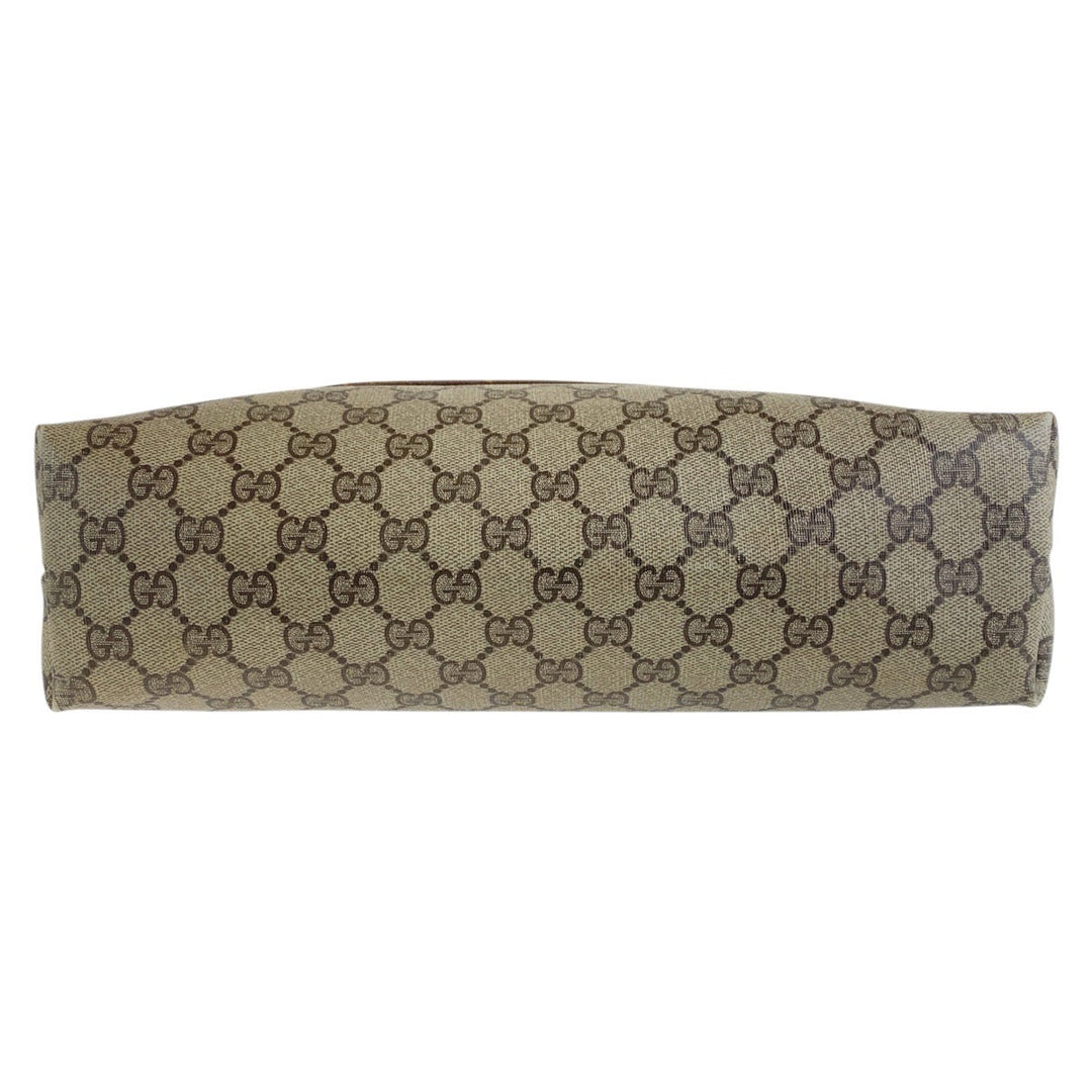 GUCCI Tote Bag 39 02 003 GG Supreme Canvas Brown Old Gucci Shelly Line Interlocking