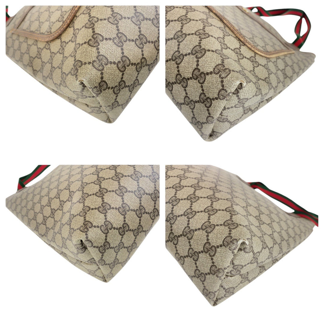 GUCCI Tote Bag 39 02 003 GG Supreme Canvas Brown Old Gucci Shelly Line Interlocking