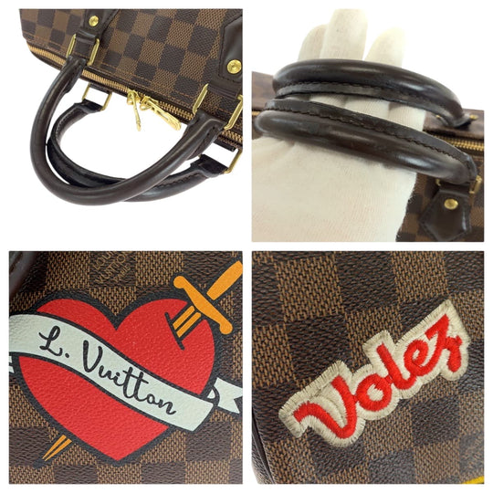 LOUIS VUITTON Handbag N40060 PVC Brown Multicolor Gold Metal Damier Speedy 30 Bandouliere Patches