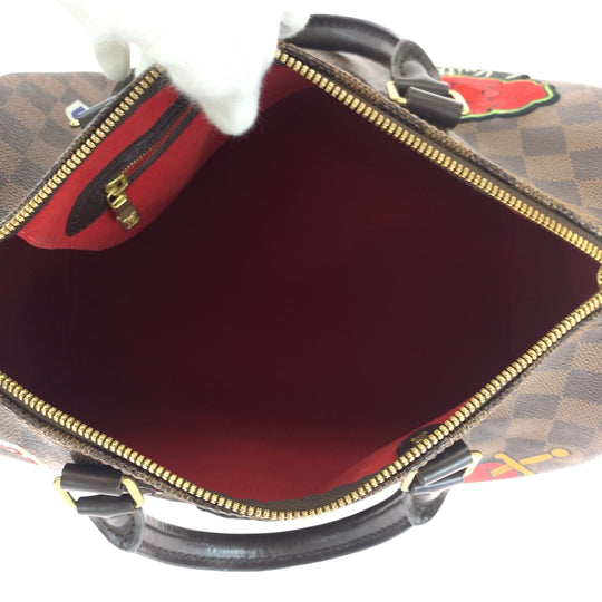 LOUIS VUITTON Handbag N40060 PVC Brown Multicolor Gold Metal Damier Speedy 30 Bandouliere Patches