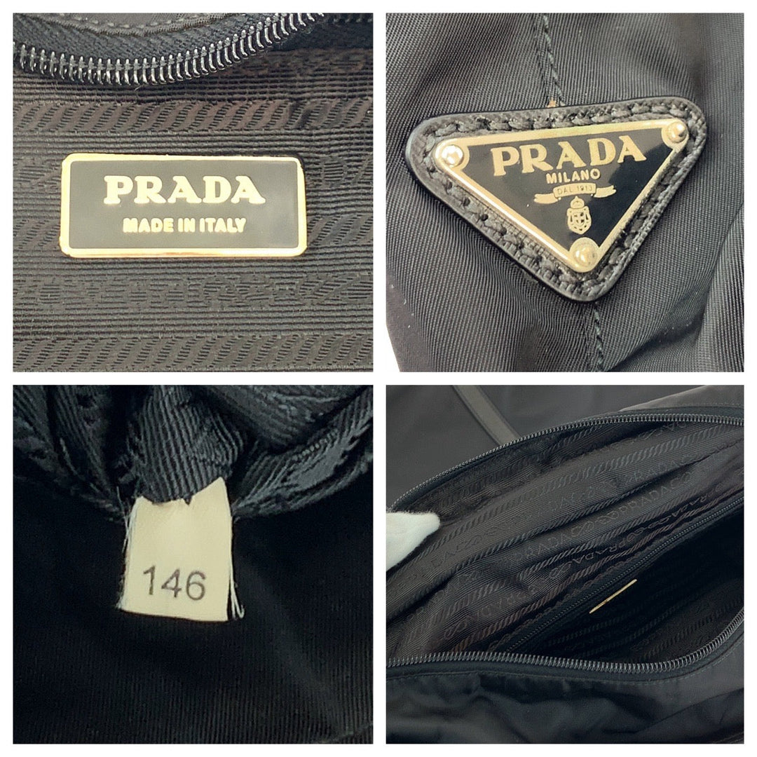 PRADA Handbag VA0523 Nylon black Test Triangle With logo