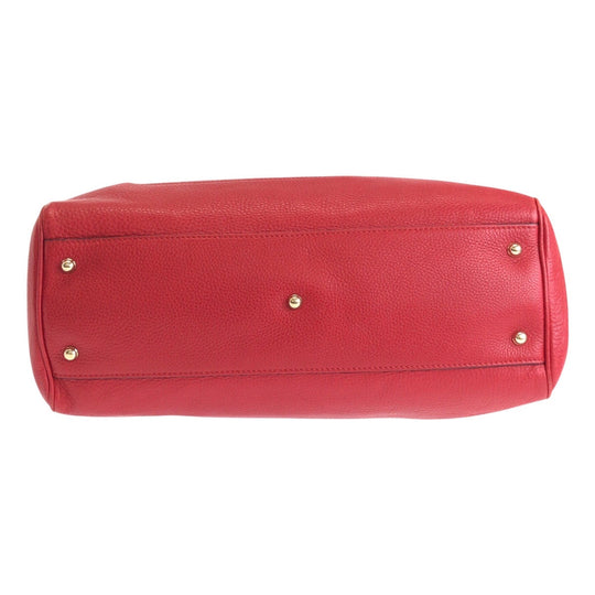 GUCCI Tote Bag 282317 leather Red Tote Bag handbag Bamboo Women Used Authentic