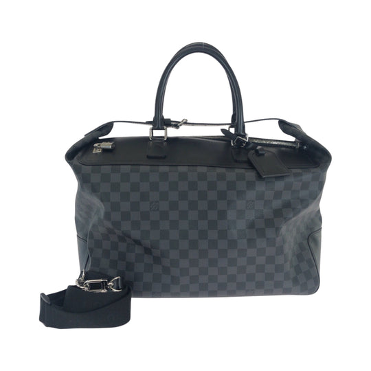 LOUIS VUITTON Boston Duffel bag N41164 PVC Black Black Gray SilverMetal Boston Duffel bag Shoulder Bag 2way Damier Graphite Neo Greenwich mens(Unisex) Used Authentic