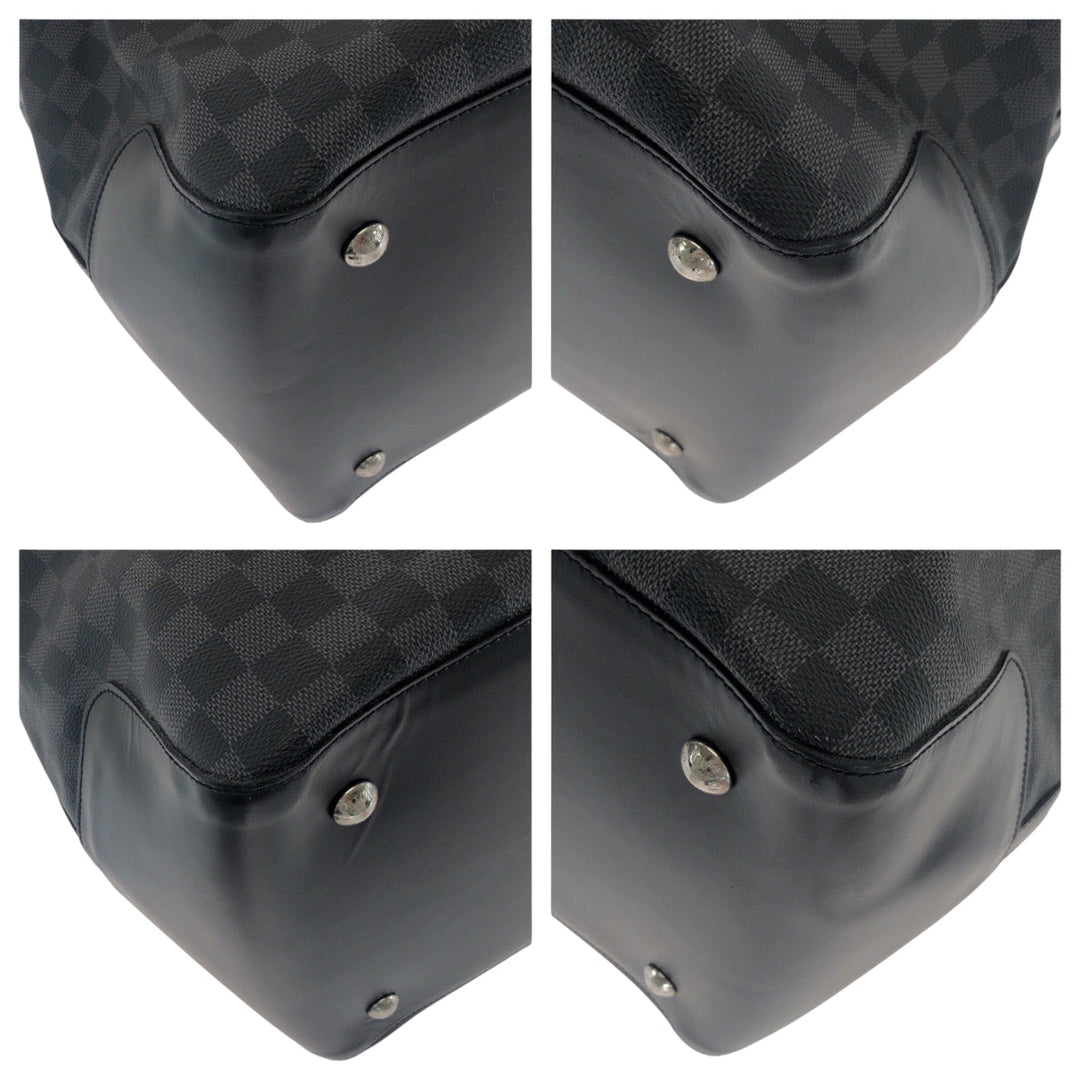 LOUIS VUITTON Boston Duffel bag N41164 PVC Black Black Gray SilverMetal Boston Duffel bag Shoulder Bag 2way Damier Graphite Neo Greenwich mens(Unisex) Used Authentic