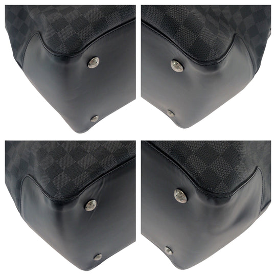 LOUIS VUITTON Boston Duffel bag N41164 PVC Black Black Gray SilverMetal Boston Duffel bag Shoulder Bag 2way Damier Graphite Neo Greenwich mens(Unisex) Used Authentic