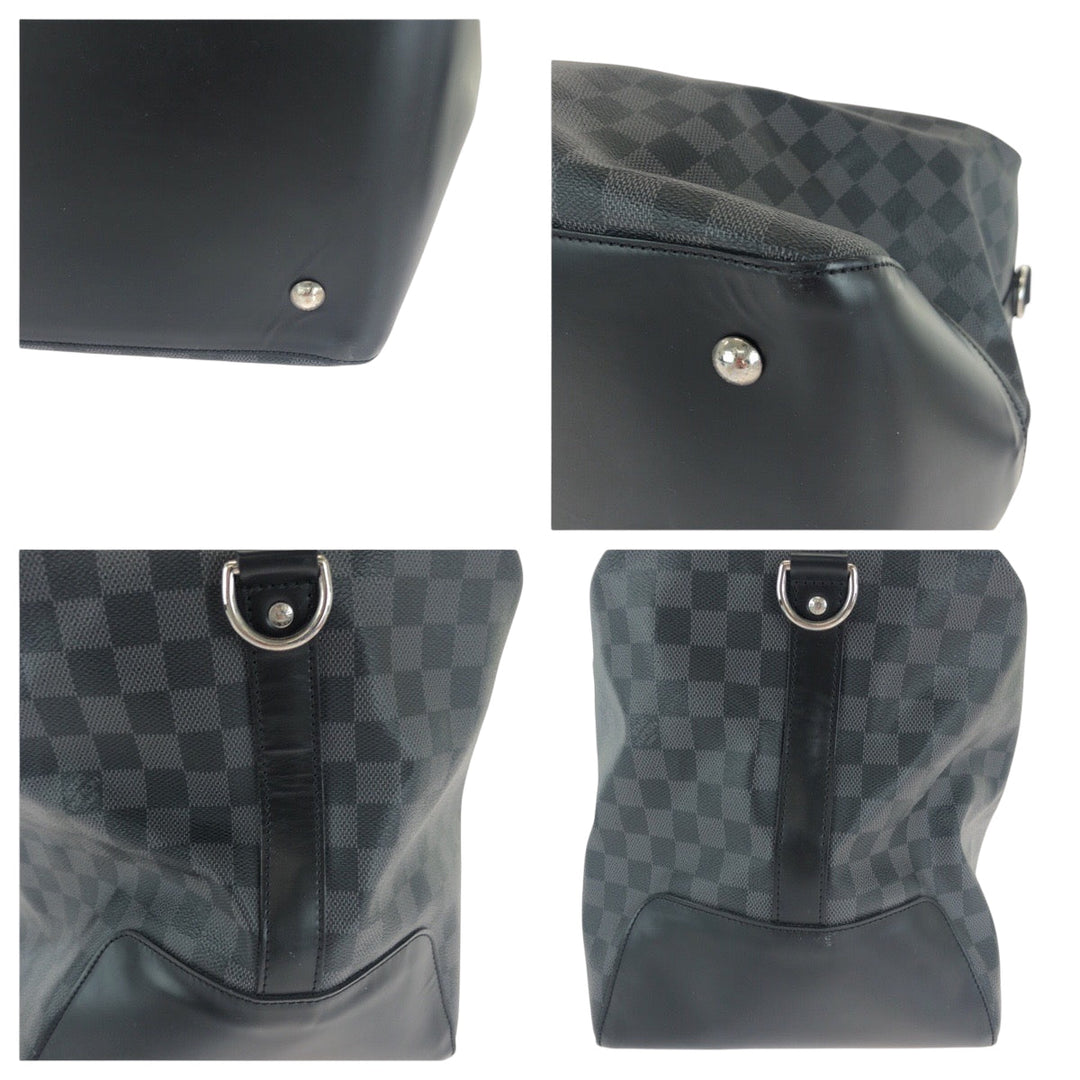 LOUIS VUITTON Boston Duffel bag N41164 PVC Black Black Gray SilverMetal Boston Duffel bag Shoulder Bag 2way Damier Graphite Neo Greenwich mens(Unisex) Used Authentic