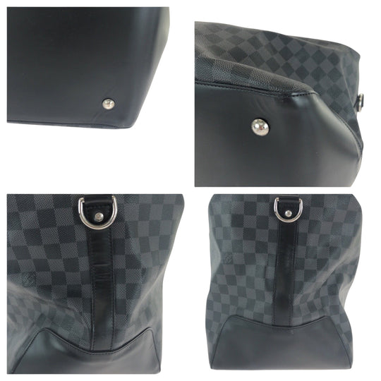 LOUIS VUITTON Boston Duffel bag N41164 PVC Black Black Gray SilverMetal Boston Duffel bag Shoulder Bag 2way Damier Graphite Neo Greenwich mens(Unisex) Used Authentic