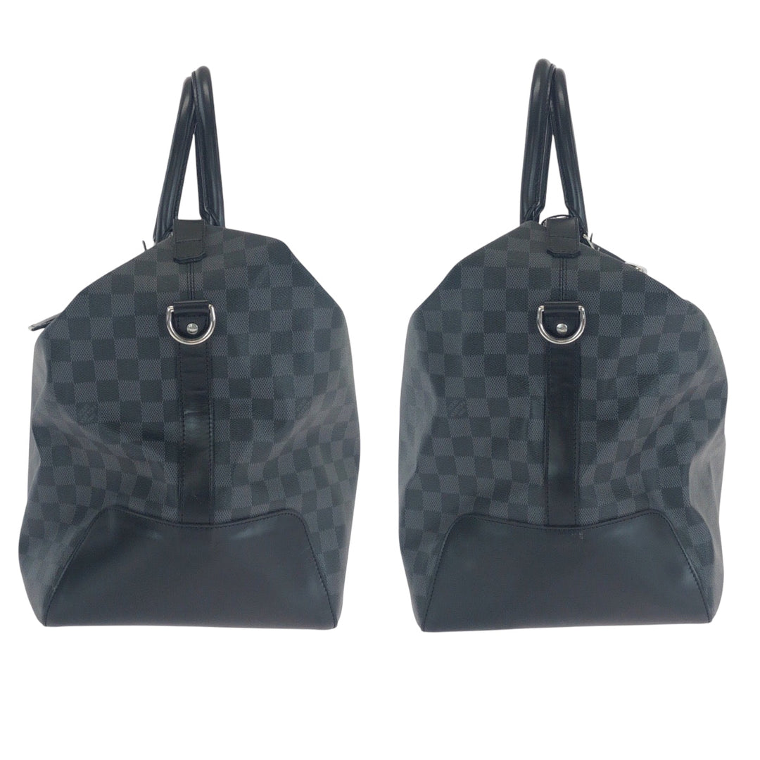 LOUIS VUITTON Boston Duffel bag N41164 PVC Black Black Gray SilverMetal Boston Duffel bag Shoulder Bag 2way Damier Graphite Neo Greenwich mens(Unisex) Used Authentic
