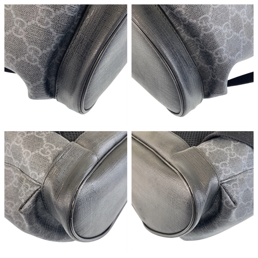 GUCCI Backpack 495563 GG Supreme canvas, leather Black SilverMetal Backpack Backpack Sherry line mens Used Authentic