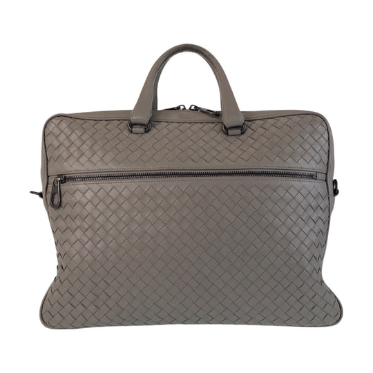BOTTEGAVENETA Business bag leather gray INTRECCIATO