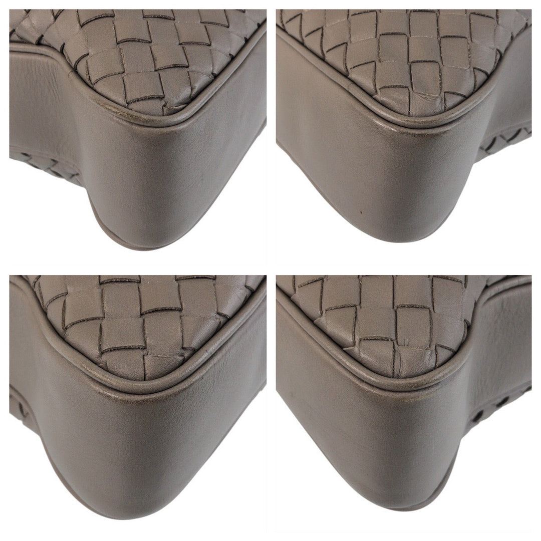 BOTTEGAVENETA Business bag leather gray INTRECCIATO