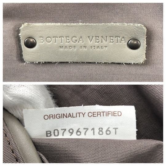 BOTTEGAVENETA Business bag leather gray INTRECCIATO