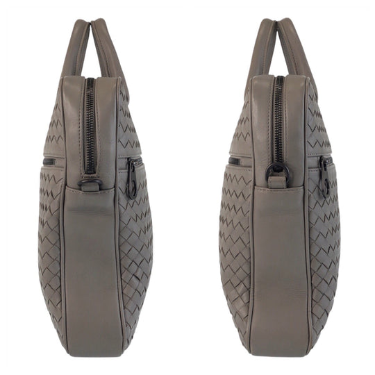 BOTTEGAVENETA Business bag leather gray INTRECCIATO