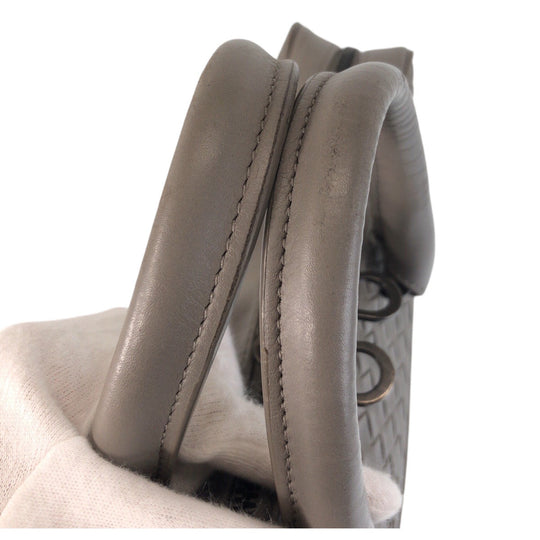 BOTTEGAVENETA Business bag leather gray INTRECCIATO