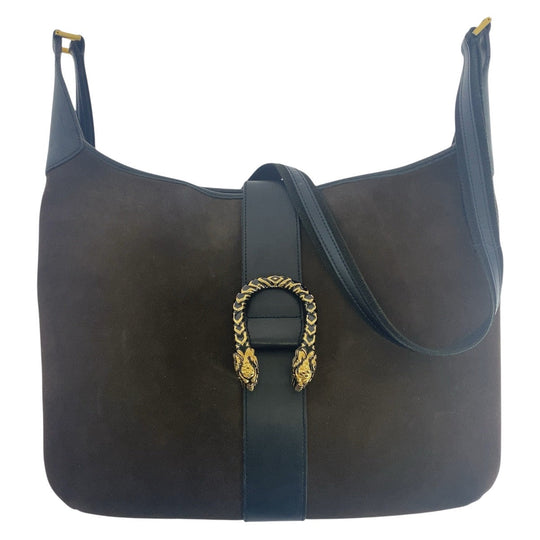 GUCCI Shoulder Bag 001 4067 Suede, Leather Brown Gold Metal Duonisos Women(Unisex) Used Authentic