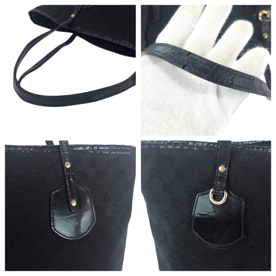GUCCI Tote Bag 211976 GG canvas black
