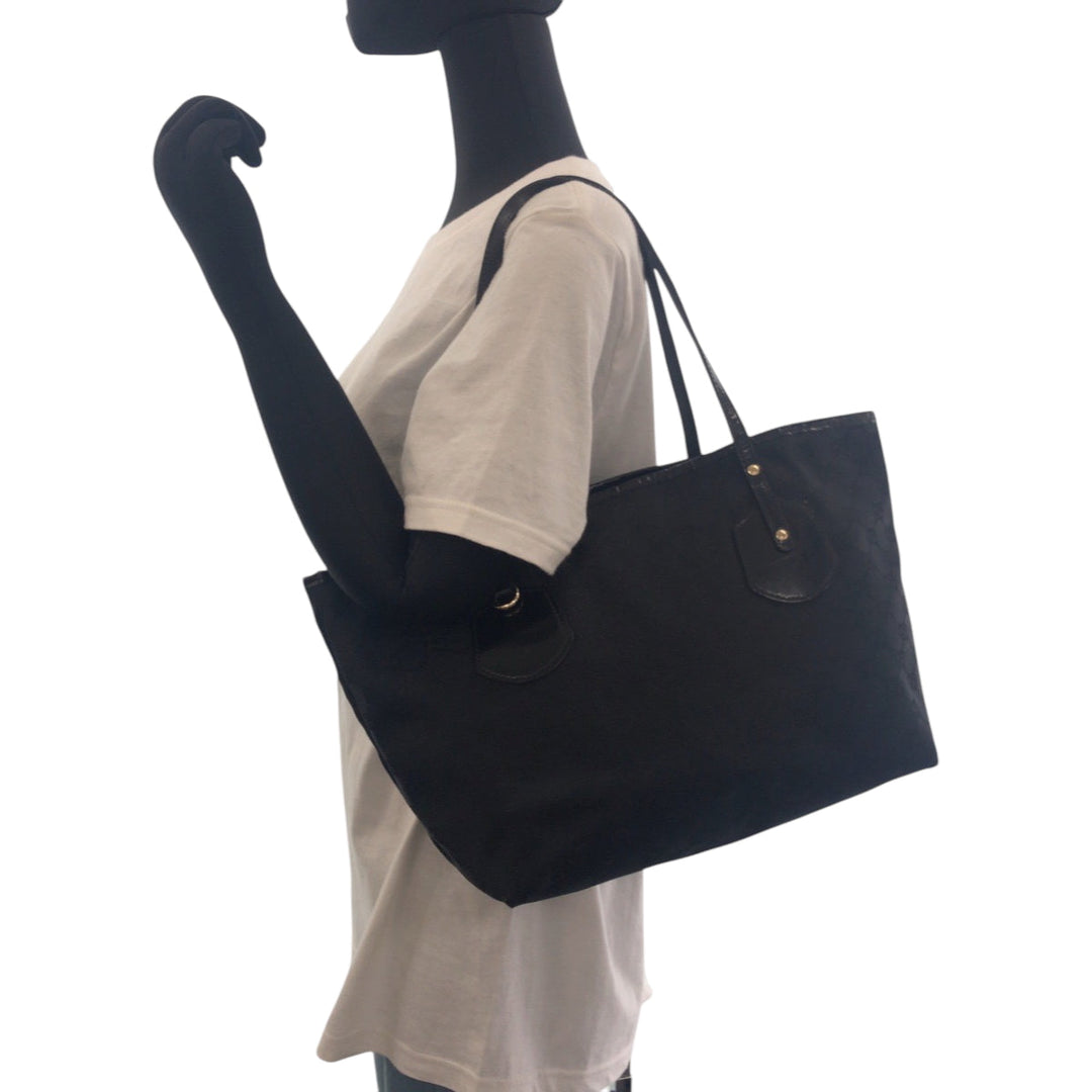 GUCCI Tote Bag 211976 GG canvas black