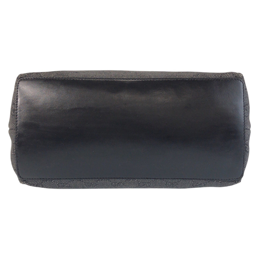 GUCCI Tote Bag 31243 GG canvas, leather Black black Tote Bag Shoulder Bag Women Used Authentic