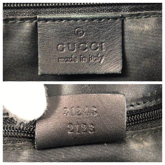 GUCCI Tote Bag 31243 GG canvas, leather Black black Tote Bag Shoulder Bag Women Used Authentic