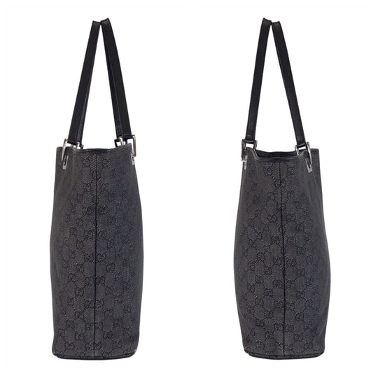 GUCCI Tote Bag 31243 GG canvas, leather Black black Tote Bag Shoulder Bag Women Used Authentic