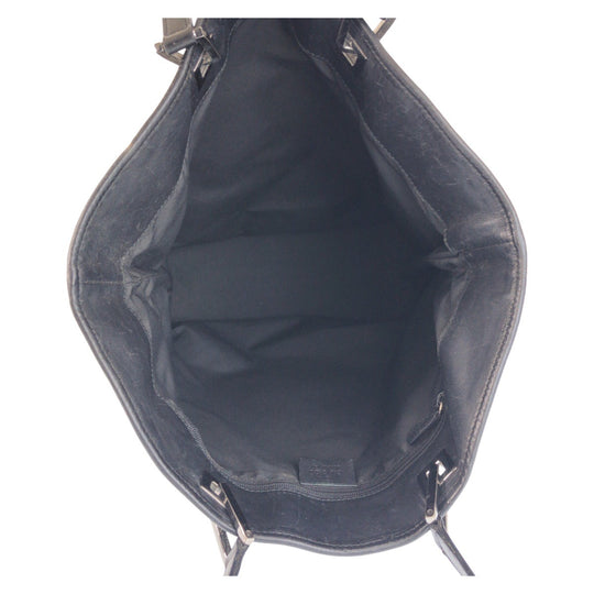 GUCCI Tote Bag 31243 GG canvas, leather Black black Tote Bag Shoulder Bag Women Used Authentic
